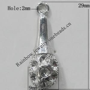 Pendant Setting Zinc Alloy Jewelry Findings Lead-free, 29x9mm Hole:2mm, Sold by Bag