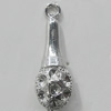 Pendant Setting Zinc Alloy Jewelry Findings Lead-free, 29x9mm Hole:2mm, Sold by Bag