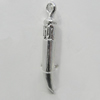 Pendant Zinc Alloy Jewelry Findings Lead-free, 26x4mm Hole:1.5mm, Sold by Bag