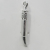 Pendant Zinc Alloy Jewelry Findings Lead-free, 26x4mm Hole:1.5mm, Sold by Bag