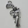 Pendant Setting Zinc Alloy Jewelry Findings Lead-free, Pistol 30x14mm Hole:2mm, Sold by Bag