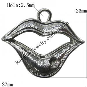 Pendant Setting Zinc Alloy Jewelry Findings Lead-free, Mouth 27x23mm Hole:2.5mm, Sold by Bag