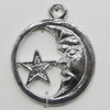 Pendant Zinc Alloy Jewelry Findings Lead-free, 31x26mm Hole:2.5mm, Sold by Bag