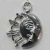 Pendant Zinc Alloy Jewelry Findings Lead-free, 26x21mm Hole:2.5mm, Sold by Bag
