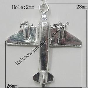 Pendant Zinc Alloy Jewelry Findings Lead-free, Plane 28x26mm Hole:2mm, Sold by Bag