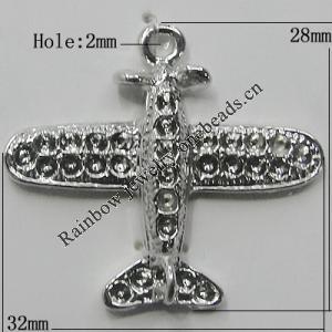 Pendant Setting Zinc Alloy Jewelry Findings Lead-free, Plane 28x32mm Hole:2mm, Sold by Bag