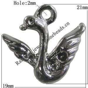 Pendant Zinc Alloy Jewelry Findings Lead-free, Animal 21x19mm Hole:2mm, Sold by Bag