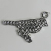 Pendant Setting Zinc Alloy Jewelry Findings Lead-free, Bird 26x18mm Hole:2mm, Sold by Bag