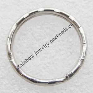 Iron Key Ring, Empaistic, Platinum Color, about 28mm in diameter, Sold by bag