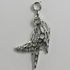 Pendant Zinc Alloy Jewelry Findings Lead-free, Bird 35x18mm Hole:3mm, Sold by Bag