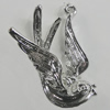 Pendant Zinc Alloy Jewelry Findings Lead-free, Bird 30x25mm Hole:1.5mm, Sold by Bag