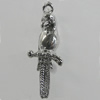 Pendant Zinc Alloy Jewelry Findings Lead-free, Bird 36x14mm Hole:3mm, Sold by Bag