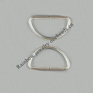 Iron Key Ring, Platinum Color, about 18x12x2mm, Sold by bag