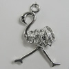 Pendant Zinc Alloy Jewelry Findings Lead-free, Bird 32x26mm Hole:2mm, Sold by Bag