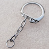 Iron Key Chain Findings, Platinum Color, Ring: about 22mm in diameter, Sold by bag