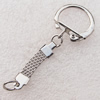 Iron Key Chain Findings, Platinum Color, Ring: about 22mm in diameter, Sold by bag