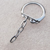 Iron Key Chain Findings, Platinum Color, Ring: about 22mm in diameter, Sold by bag