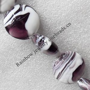 Lampwork Beads, Flat Round 25mm Hole:About 1.5mm, Sold by PC