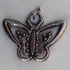 Bead Zinc Alloy Jewelry Findings Lead-free, Butterfly 18x22mm Hole:3mm, Sold by Bag