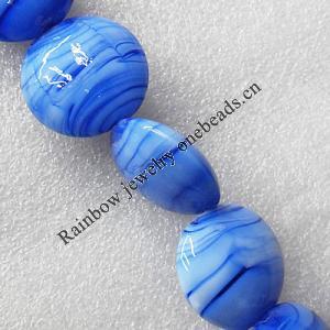 Lampwork Beads, Flat Round 15mm Hole:About 1.5mm, Sold by PC 