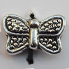 Bead Zinc Alloy Jewelry Findings Lead-free, Butterfly 10x6mm Hole:1mm, Sold by Bag