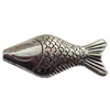 Bead Zinc Alloy Jewelry Findings Lead-free, Fish 22x53mm Hole:3mm, Sold by Bag