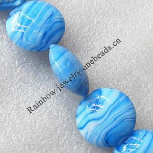 Lampwork Beads, Flat Round 8mm Hole:About 1.5mm, Sold by PC 
