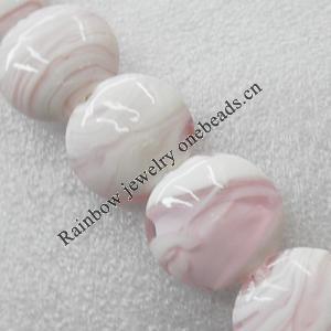 Lampwork Beads, Flat Round 25mm Hole:About 1.5mm, Sold by PC 