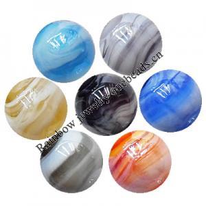 Lampwork Beads, Mix Color Round 8mm Hole:About 1.5mm, Sold by Group 