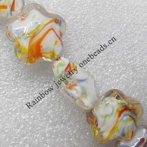 Lampwork Beads, Flower 25mm Hole:About 1.5mm, Sold by PC 