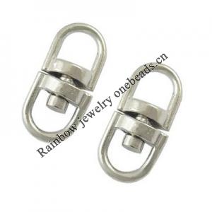 Key Swivel Clasps Connector, Alloy, Platinum Color, about 19x9mm, Sold by bag