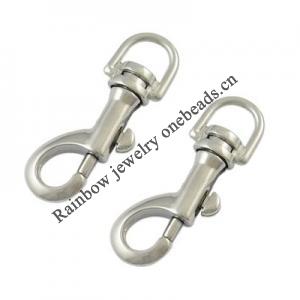 Key Swivel Clasps, Alloy, Platinum Color, about 54x20mm, Sold by bag