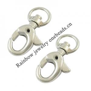Key Swivel Clasps, Alloy, Platinum Color, about 31x15mm, Sold by bag