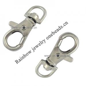Key Swivel Clasps, Alloy, Platinum Color, about 35x13mm, Sold by bag