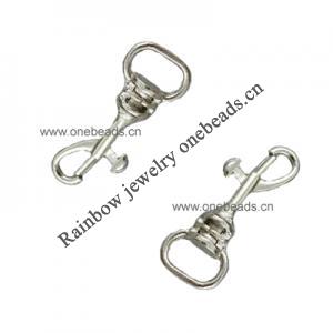 Key Swivel Clasps, Alloy, Platinum Color, about 35x14mm, Sold by bag