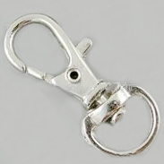 Key Swivel Clasps, Alloy, Platinum Color, about 32x14mm, Sold by bag