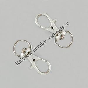 Key Swivel Clasps, Alloy, Platinum Color, about 32x14mm, Sold by bag