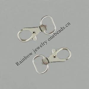 Key Swivel Clasps, Alloy, Platinum Color, about 37x19mm, Sold by bag
