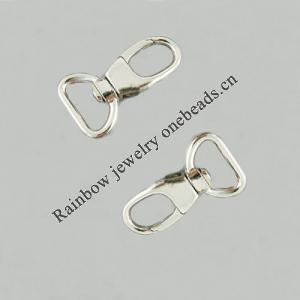 Key Swivel Clasps, Alloy, Platinum Color, about 38x23mm, Sold by bag