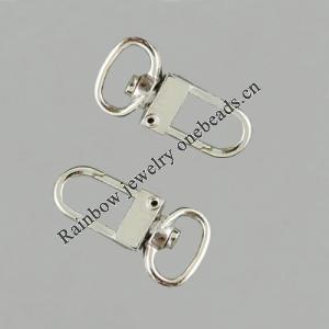 Key Swivel Clasps, Alloy, Platinum Color, about 33x17.5mm, Sold by bag