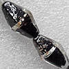 Silve Foil and Gold Sand Lampwork Beads, Diamond 11x25mm Hole:About 1.5mm, Sold by PC