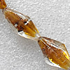 Silver Foil and Gold Sand Lampwork Beads, Diamond 11x25mm Hole:About 1.5mm, Sold by PC 