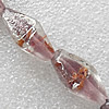 Silver Foil and Gold Sand Lampwork Beads, Diamond 11x25mm Hole:About 1.5mm, Sold by PC 