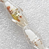 Silver Foil and Gold Sand Lampwork Beads, Diamond 11x25mm Hole:About 1.5mm, Sold by PC 