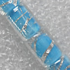 Silver Foil Lampwork Beads, Column 8x18mm Hole:About 1.5mm, Sold by PC 