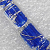 Silver Foil Lampwork Beads, Column 8x18mm Hole:About 1.5mm, Sold by PC 