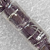 Silver Foil Lampwork Beads, Column 8x18mm Hole:About 1.5mm, Sold by PC 