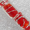 Silver Foil Lampwork Beads, Column 8x10mm Hole:About 1.5mm, Sold by PC 
