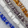 Silver Foil Lampwork Beads, Mix Color Column 8x18mm Hole:About 1.5mm, Sold by Group 