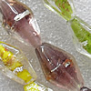 Silver Foil and Gold Sand Lampwork Beads, Mix Color Diamond 11x25mm Hole:About 1.5mm, Sold by Group